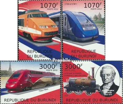 Produktbild von Briefmarken Burundi 2012 Mi 2441-2444 (kompl.Ausg.) postfrisch Triebwagen und Lokomotiven