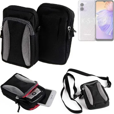 Produktbild von K-S-Trade Holster Schutz Hülle kompatibel mit Doogee N50 Handy Hülle Gürteltasche Umhängetasche mit Zusatzfach schwarz