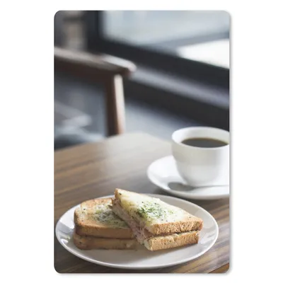 Produktbild von MuchoWow® Mauspad Mousepad Toast mit Kaffee zum Frühstück 18x27 cm - Mousepads - Maus Mat - Pad - Mausunterlage