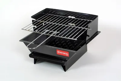 Produktbild von Ferraboli Minigrill, Grill, Holzkohle, Tisch, Feuerrost, Schwarz, Rechteckig