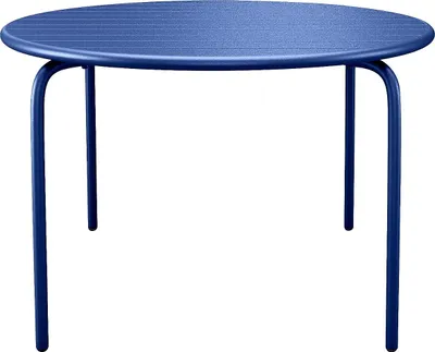 Produktbild von Runder Gartentisch D.130 cm aus Metall – Nachtblau – MIRMANDE von MYLIA