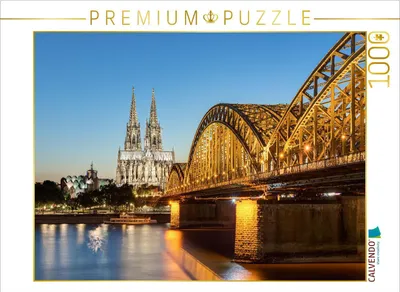 Produktbild von CALVENDO Puzzle Kölner Dom und Hohenzollernbrücke | 1000 Teile Lege-Größe 64x48cm Foto-Puzzle für glückliche Stunden