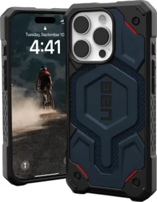 Obrázok produktu pre Urban Armor Gear Monarch Pro Polyamid, Ochranný obal, Apple, iPhone 16 Pro, 16 cm (6.3"), Čierna, Modrá