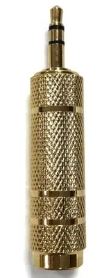 Imagen del producto de Adaptador de audio/video de 3,5 mm a 6,35 mm, con revestimiento de oro, para dispositivos de audio