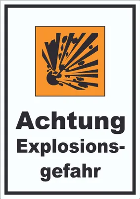 Produktbild von Aufkleber Gefahrensymbol Explosionsgefahr A4 (210x297mm)
