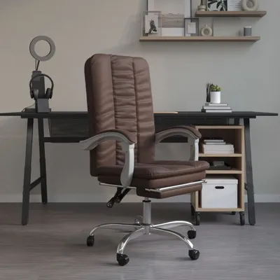 Produktbild von The Living Store Bürostuhl mit Liegefunktion Braun Kunstleder
