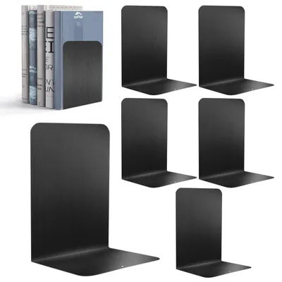 Image de Serre-livres - Métal - Noir - Lot de 6 - 17 x 13,5 x 10,2 cm