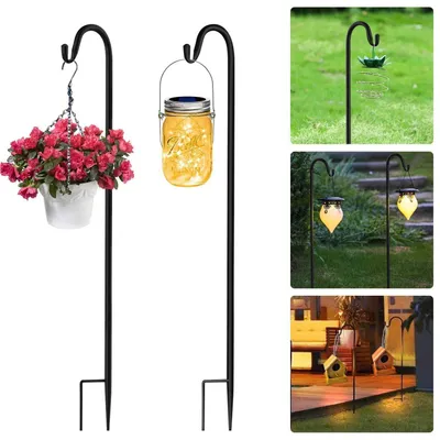Productafbeelding van Schäferhaken, tuin, 100 cm, metaal, roestbestendig, 2 stuks, voor buitengebruik, bloemenbakhouder