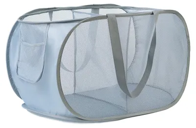 Productafbeelding van Opvouwbare wasmand - Met 2 compartimenten - Geschikt voor badkamer, slaapkamer en wasruimte - Grijs