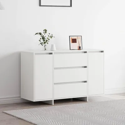 Image de vidaXL Sideboard avec tiroirs blanc 120 x 41 x 75 cm Bois composite