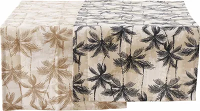 Produktbild von Tischläufer PALMA aus Baumwolle, beige/natur, mit Palmdruck, 40x142 cm