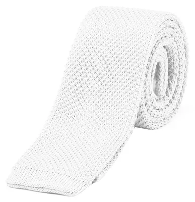 Produktbild von DonDon schmale Strickkrawatte 5 cm - weiß