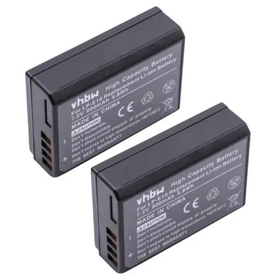 Produktbild von vhbw 2 x Li-Ion Akku 800mAh (7.2 V) kompatibel mit Canon EOS 1300D Ersatz für LP-E10.