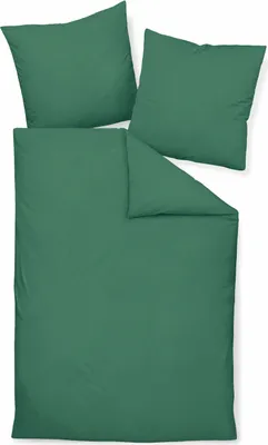 Produktbild von Janine Design Mako-Soft-Seersucker Bettwäsche-Garnitur PIANO 0125 Farbe waldgrün Größe 155x220 + 80x80cm