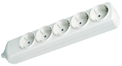 Imagen del producto de Regleta múltiple de 4 enchufes, con interruptor, 1,5 metros, cable de 3 conductores, sección de 1,5 mm², color: negro.