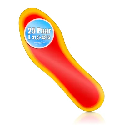 Produktbild von BigDean 25 Paar Fußwärmer – Sohlenwärmer für Schuhgröße 41,5-43,5 8h Wärme – ohne Strom