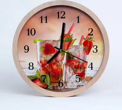 Produktbild von Holzuhr 30fi cm wanduhr - Erdbeer-Küche
