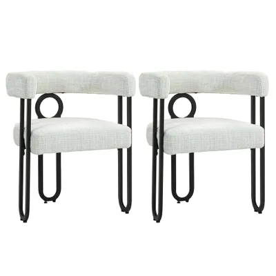 Immagine prodotto di Tavolo e sedie da pranzo AIORBER set di 2, set di sedie da pranzo in velluto con schienale rotondo design, sedie da cucina comode tavolo e sedie da pranzo, sedie moderne comode per sala da pranzo soggiorno camera da letto ufficio