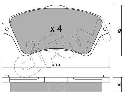 Produktbild von CIFAM Bremsbeläge Satz Vorne Bremsklötze für LAND ROVER Freelander SUV (L314) 822-349-0