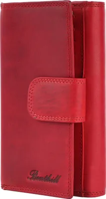 Produktbild von Benthill Damen Portemonnaie Leder XXL - Große Geldbörse mit RFID Schutz - Echtleder Vintage Damenbörse inkl. Geschenkbox