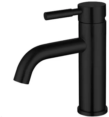 Produktbild von Badezimmerwasserhahn - Auslaufhöhe 5,5 cm - Mischwasserhahn aus gebürsttem Edelstahl