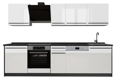 Imagen del producto de Mueble de cocina Vicco R-Line Blanco alto brillo/Antracita 280 cm sin encimera, Model 66389