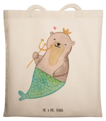 Produktbild von Mr. & Mrs. Panda Shopping Tasche Wassermann Astrologie - Transparent - Geschenk, Einkaufstasche, Geburtstagsgeschenk, Tote Bag, Jutebeutel, Sternzeichen, Tragetasche