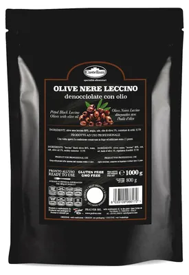 Produktbild von Castellani - Entsteinte Oliven Leccino in Olivenöl - 1 kg Beutel italienische Oliven ohne Stein