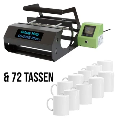Produktbild von Galaxy Mugpress GS205B black & 72er Tassen