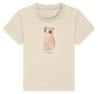 Produktbild von Mr. & Mrs. Panda Babyshirt Plumplori Glücklich 0. - 6. Monat - Natural Raw - Geschenk, Glück, Kinder Shirt, Kleinkind, Lustige Sprüche,  T-Shirt, Baby, Baumwollshirt