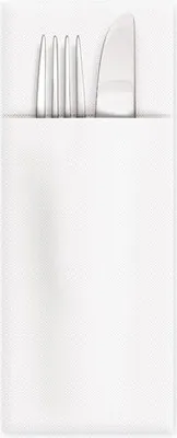 Produktbild von 50x Servietten Bestecktaschen Premium 32 x 40 cm Airlaid weiß