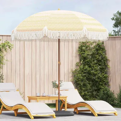 Produktbild von vidaXL Strandparasol Gelb und Weiß 205 x 205 x 210 cm
