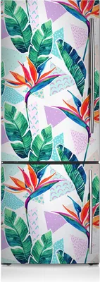 Produktbild von Kühlschrankmagnete Kühlschrank Magnetfolie Magnete Küche 60x180 cm - Tropische Flora.