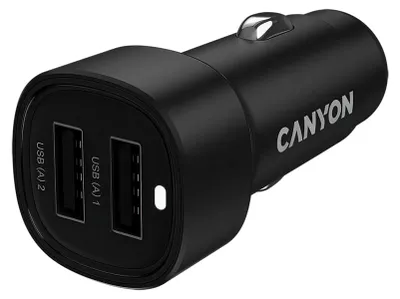 Zdjęcie produktu dla Canyon Ładowarka Samochodowa Ondrive 24 24W 2Xusb-A Czarna