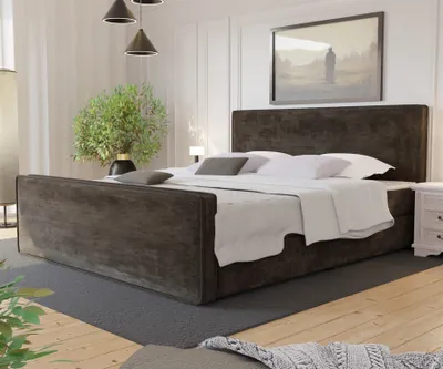Produktbild von Boxspringbett Schlafzimmerbett CELES 180x220cm Stoff Monolith Braun