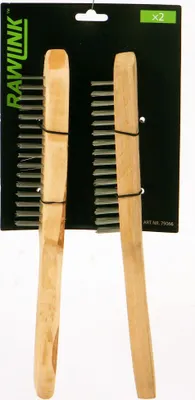Immagine prodotto di set di 2 spazzole a filo, in legno, 29x3cm, a 3 e 4 file, spazzole a filo d'acciaio, spazzole in acciaio