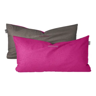 Produktbild von Schiesser Kissenhülle Doubleface im 2er Set | Renforcé | 100% Baumwolle aus nachhaltiger Produktion | 40x80cm | Fuchsia-Anthrazit