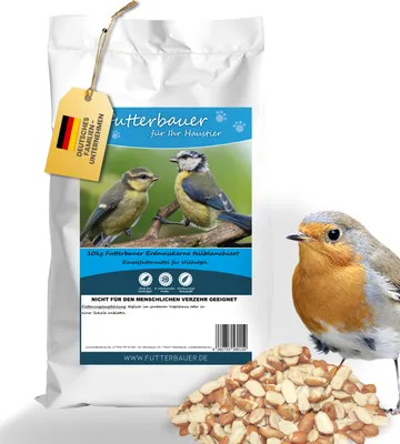 Produktbild von Futterbauer 10 kg Erdnusskerne Erdnüsse teilblanchiert Vogelfutter Ganzjahresvogelfutter