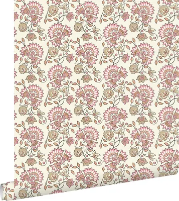 Produktbild von ESTAhome Tapete Blumenmuster Hellrosa und Beige 50 x 900 cm