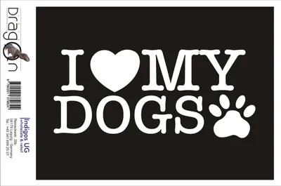 Produktbild von Aufkleber / Autoaufkleber - JDM / Die cut / Auto / OEM - I love my dogs - 210x100 mm gelb - Heckscheibe / Heckscheibenaufkleber