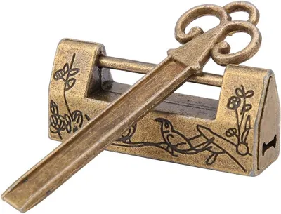 Produktbild von Vintage Vorhängeschloss im chinesischen Stil mit Schlüssel