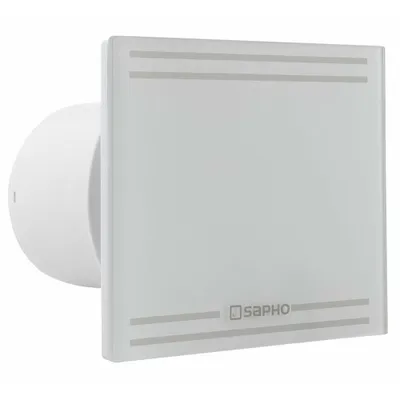 Produktbild von GLASS Axial-Badlüfter mit Zeitschaltuhr, 8W, Rohrleitung 100mm, weiß