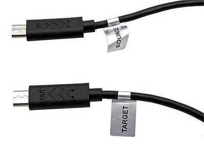 Obrázok produktu pre Kábel microUSB B(M)- microUSB B(M),0,3 m,OTG na pripojenie dvoch smartfónov