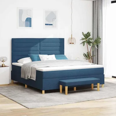 Produktbild von Möbel Boxspringbett mit Matratze mit Kopfteil Blau 180 x 200 cm Stoff - Klassische Betten 3344246