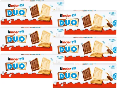 Produktbild von 6x kinder Duo Kekse 12er – knuspriger Doppelschoko‑Keks mit Vollmilch‑ und weißer Schokolade 150 g