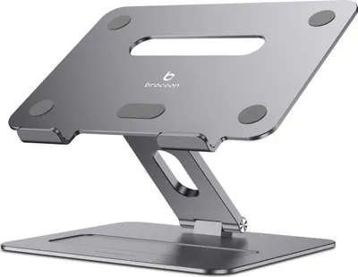 Produktbild von brocoon Laptop Ständer Höhenverstellbarer Faltbarer Belüfteter Notebook Stand Kompatibel mit Allen Laptops 10-17", MacBook, Dell, Lenovo, Grau
