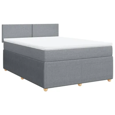 Produktbild von Boxspringbett mit Matratze Hellgrau 140x200 cm Stoff
