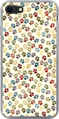Produktbild von MuchoWow® Handyhülle Schutzhülle Hülle für Telefoonhoesje iPhone 7 Muster - Hund - Pfoten - Jungen - Mädchen - Kinder - Kind Silikon Softcase Handy Hülle - Kartenhalter