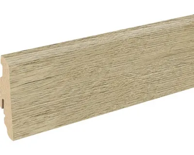 Produktbild von SKANDOR Sockelleiste MDF FU60L foliert Halifax Eiche 2400 x 58 x 19 mm