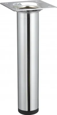 Image de Pied meuble cylindrique HETTICH fixe acier chromé gris